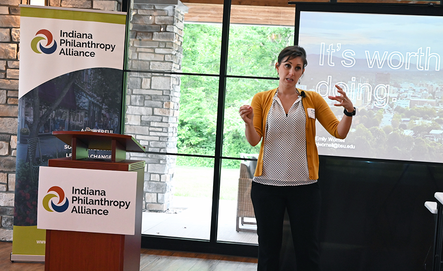 Dr. Emily Wornell speaks at 2022 IPA Rural Prosperity Symposium.