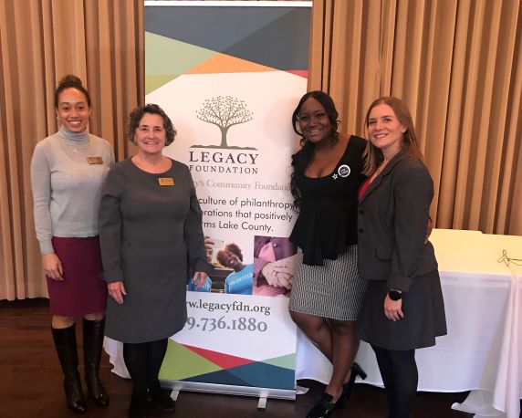 Legacy staff, Erica Fizer, Carolyn Saxton and Kelly Anoe (far right) with ASW Foundation founder Aaliyah Stewart