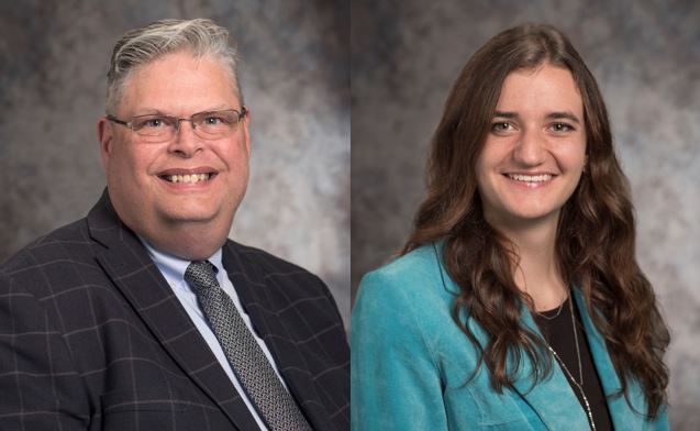 Pictured are Patrick Buesching, Program Officer for the Don Wood Foundation and Carmen Jagger, Program and Communications Associate